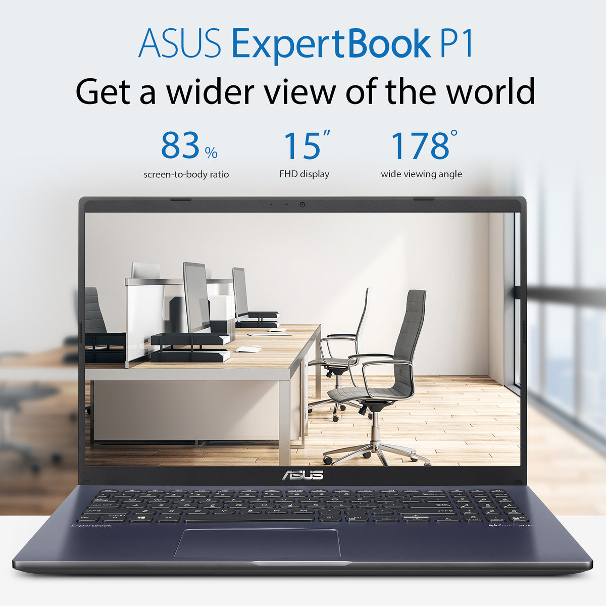 ASUS ExpertBook P1 Laptop - 39.6 cm (15.6") - Intel® Core™ i7-13620H - 16 GB DDR5-SDRAM - 512 GB SSD - Wi-Fi 6 - Windows 11 Pro - Grey