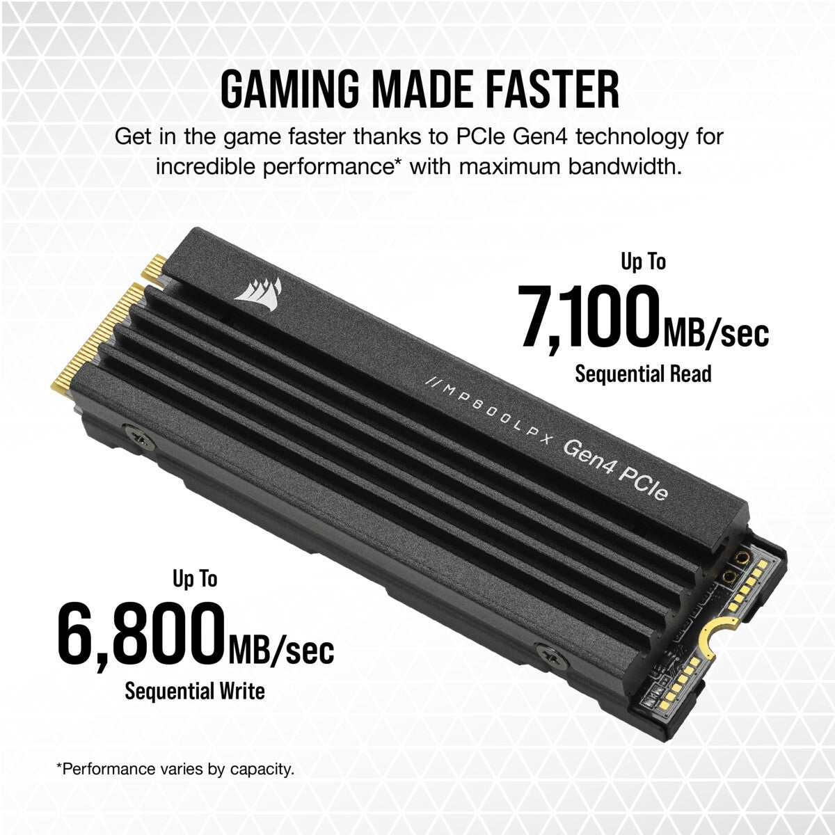Corsair MP600 PRO LPX - PCI Express 4.0 3D TLC NAND NVMe M.2 SSD - 4 TB