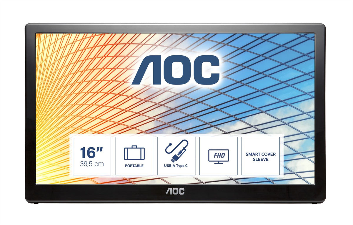 AOC 59 Series E1659FWU LED display 39.6 cm (15.6") 1366 x 768 pixels Black Monitor
