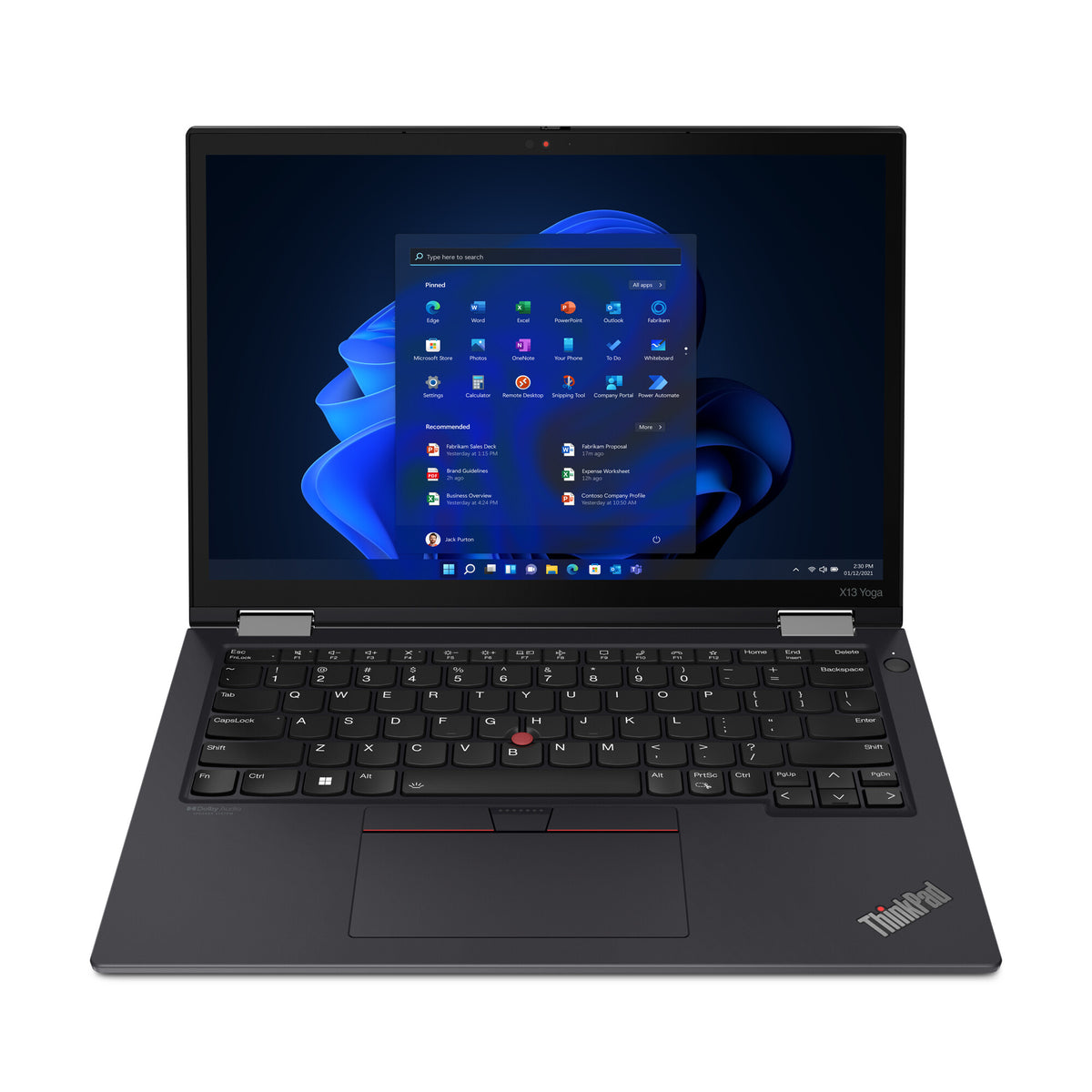 Lenovo ThinkPad X13 Yoga Gen 3 Hybrid (2-in-1) - 33.8 cm (13.3") - Touchscreen - Intel® Core™ i5-1235U - 16 GB LPDDR4x-SDRAM - 256 GB SSD - Wi-Fi 6E - Windows 11 Pro - Black