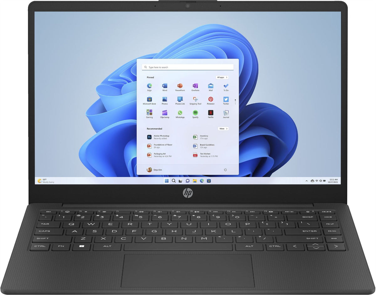 HP 14-em0017na AMD Ryzen™ 3 7320U Laptop 35.6 cm (14") Full HD 8 GB LPDDR5-SDRAM 256 GB SSD Wi-Fi 6 (802.11ax) Windows 11 Home in S mode Black