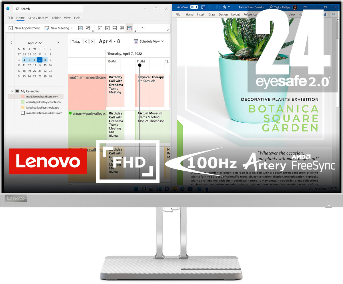 Lenovo L24E-40 - 60.5 cm (23.8&quot;) - 1920 x 1080 pixels Full HD LED Monitor
