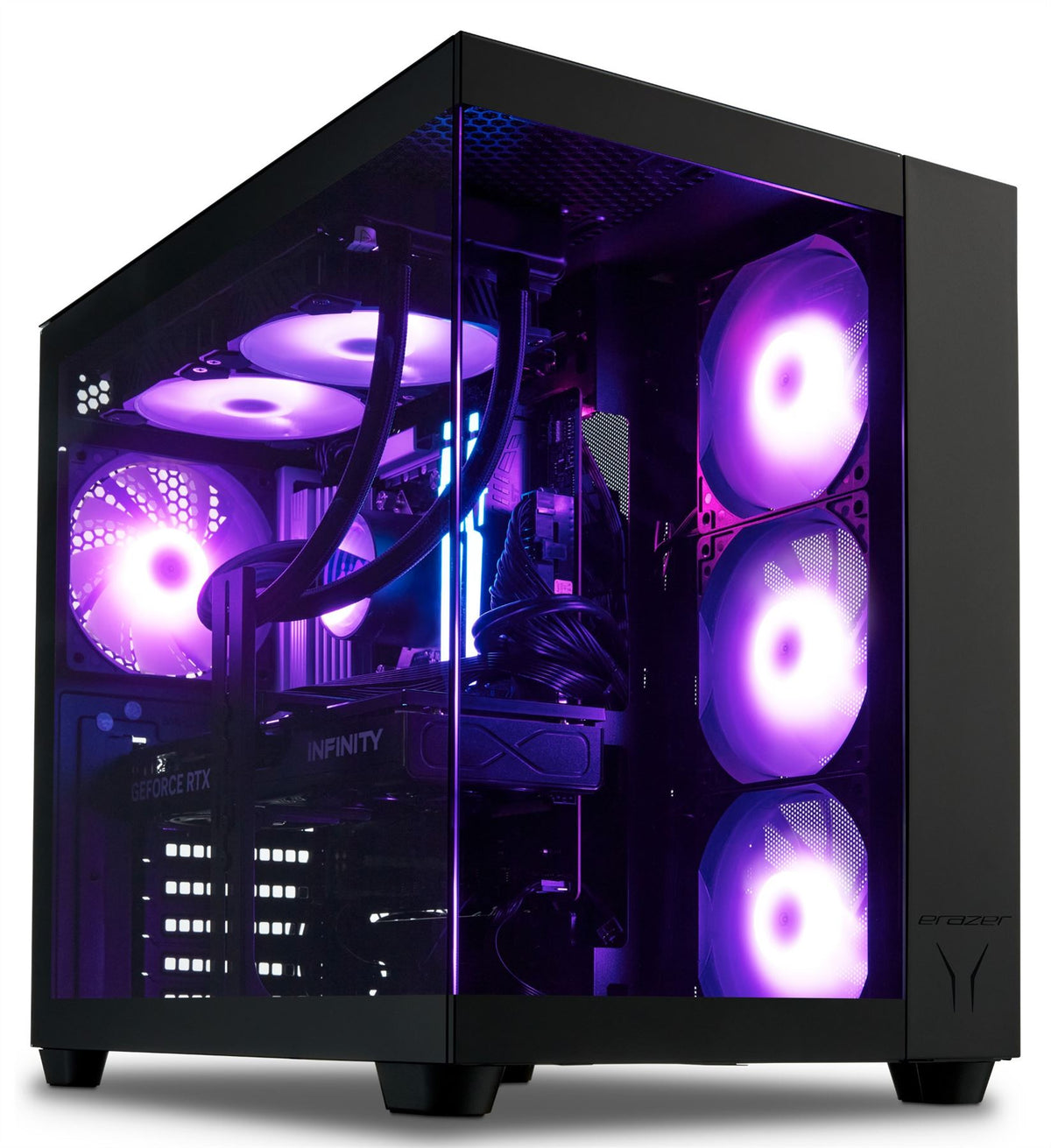 ERAZER Tank X15 (MD 340130) AMD Ryzen™ 7 7800X3D 32 GB DDR5-SDRAM 2 TB SSD NVIDIA GeForce RTX 5070 Ti Windows 11 Home Tower PC Liquid cooling system Black