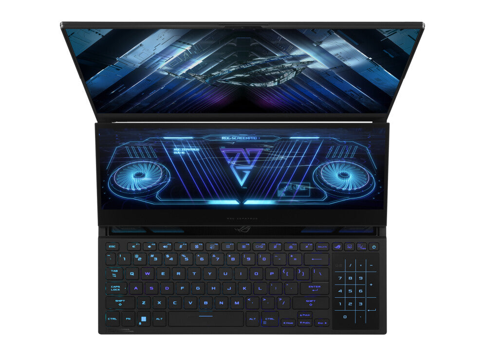 ASUS ROG Zephyrus Duo 16 GX650PY-NM010W laptop 40.6 cm (16&quot;) WQXGA AMD Ryzen™ 9 7945HX 32 GB DDR5-SDRAM 2 TB SSD NVIDIA GeForce RTX 4090 Wi-Fi 6E (802.11ax) Windows 11 Home Black