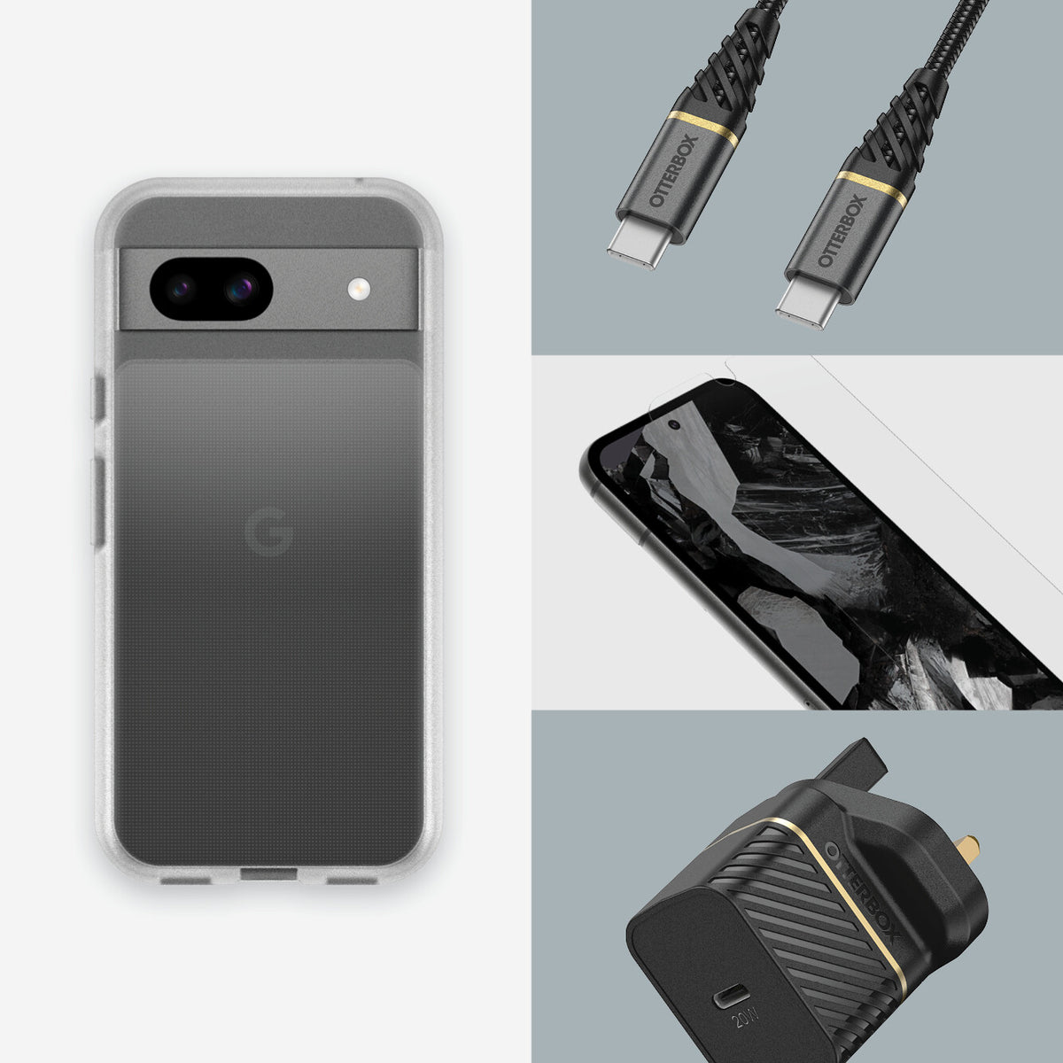 OtterBox React Series for Google Pixel 8a in Transparent - No Packaging
