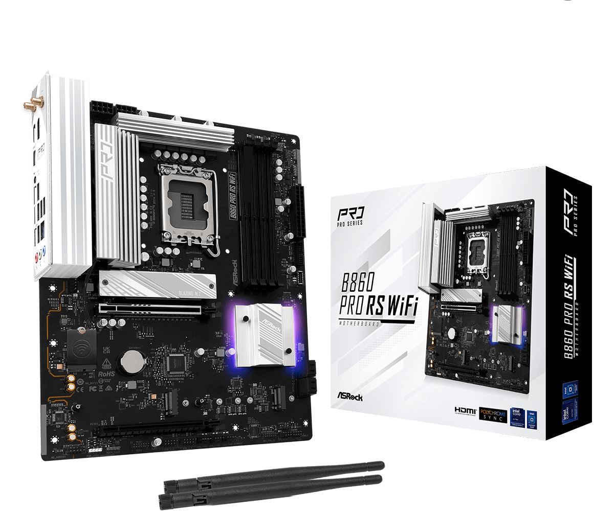 Asrock B860 Pro RS WiFi ATX motherboard - Intel B860 LGA 1851