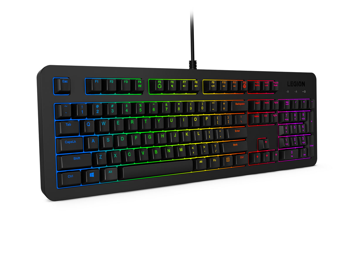Lenovo Legion K300 RGB - USB Wired RGB Membrane Gaming Keyboard in Black (QWERTY UK)