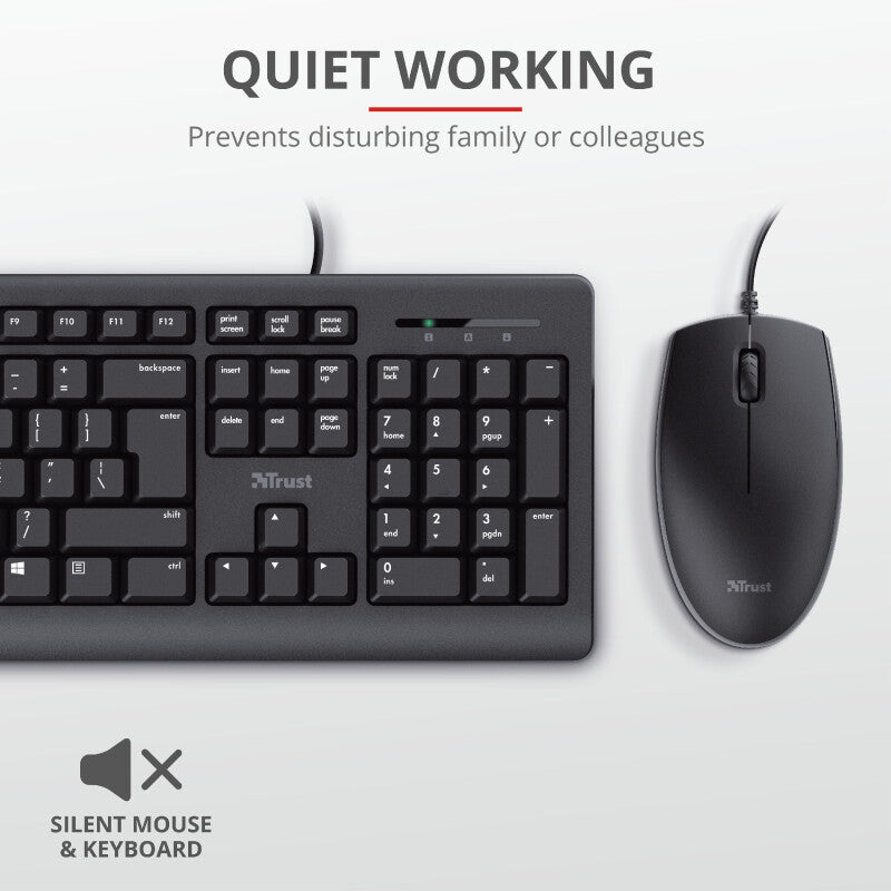 Trust Primo keyboard Mouse included USB QWERTY English Black