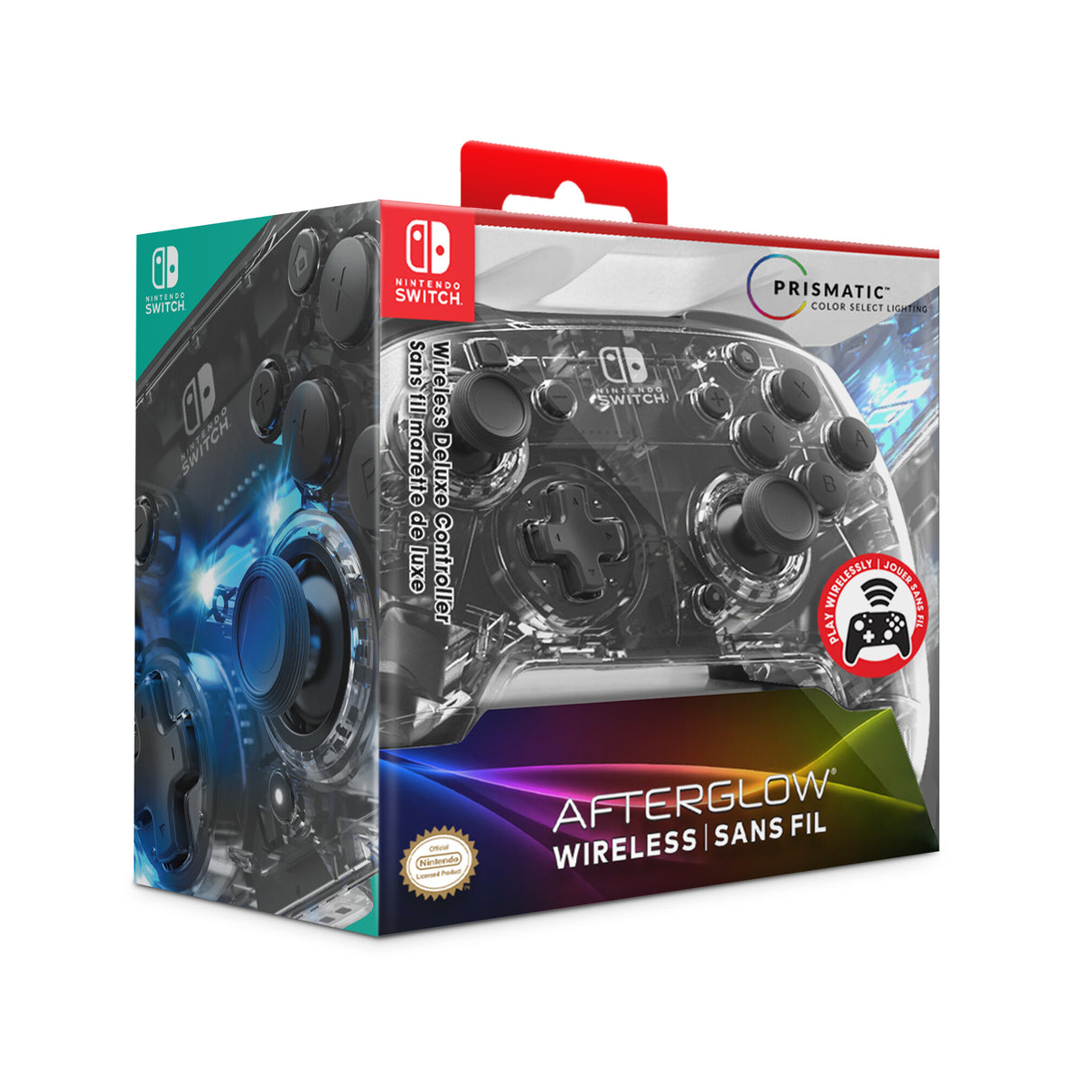 PDP Afterglow - Wireless Deluxe Controller for Nintendo Switch in Transparent