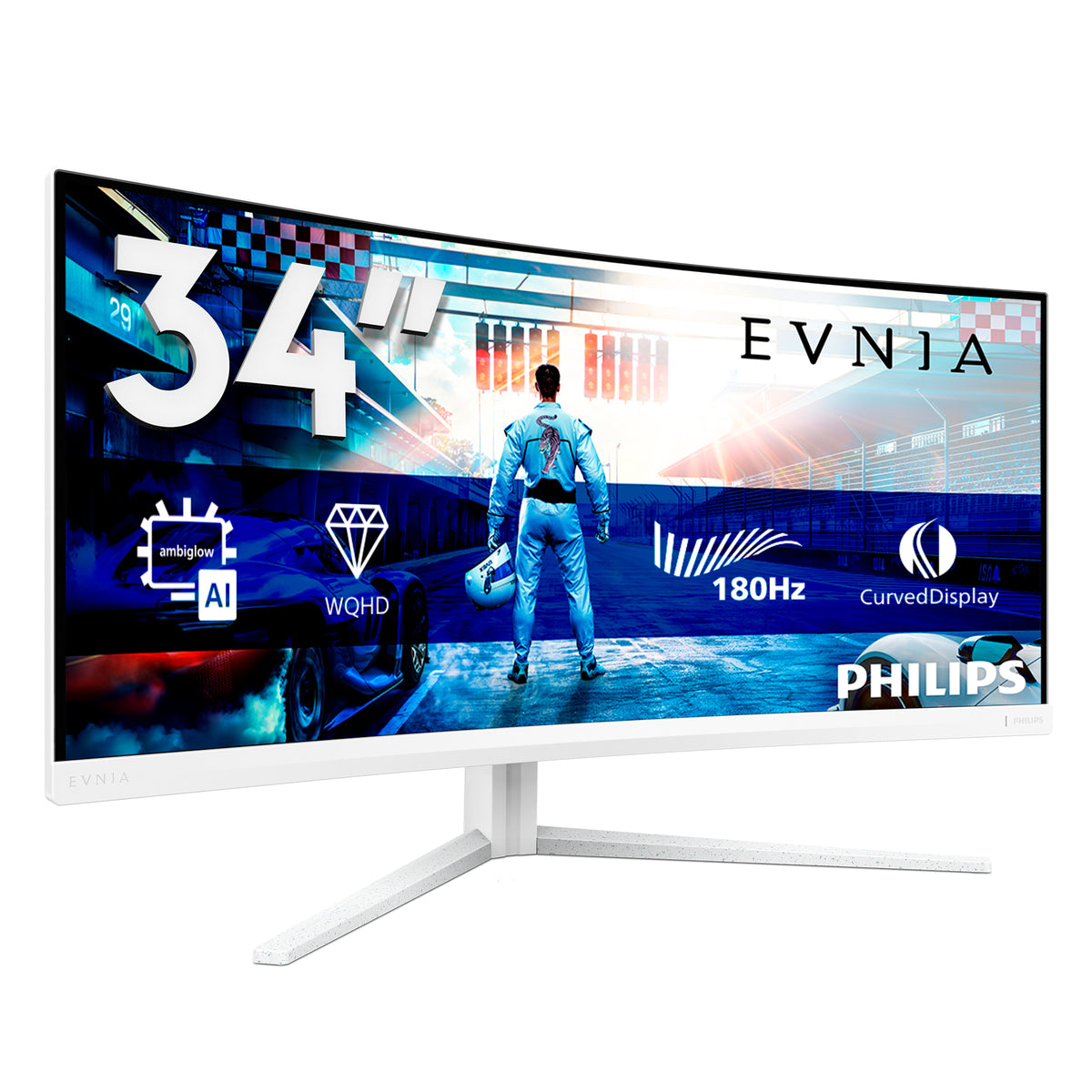 Philips Evnia 5000 34M2C5501A - 86.4 cm (34") - 3440 x 1440 pixels WQHD LCD Monitor in White