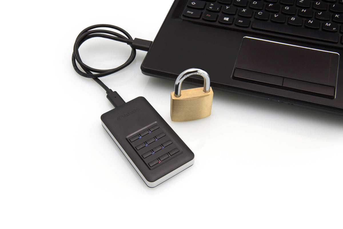 Verbatim Store 'n' Go Portable SSD with Keypad Access in Black / Silver - 256 GB