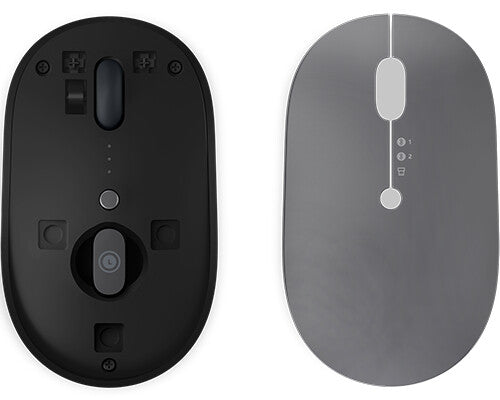 Lenovo Go - RF Wireless + Bluetooth Multi-Device Office Optical Mouse in Black / Grey - 2,400 DPI