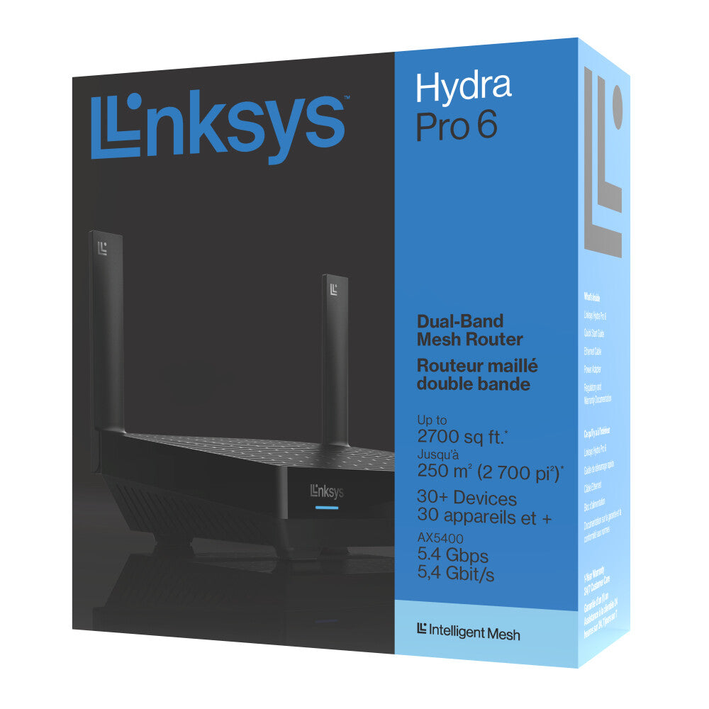 Linksys Hydra Pro 6 - Dual-band (2.4 GHz / 5 GHz) wireless router in Black
