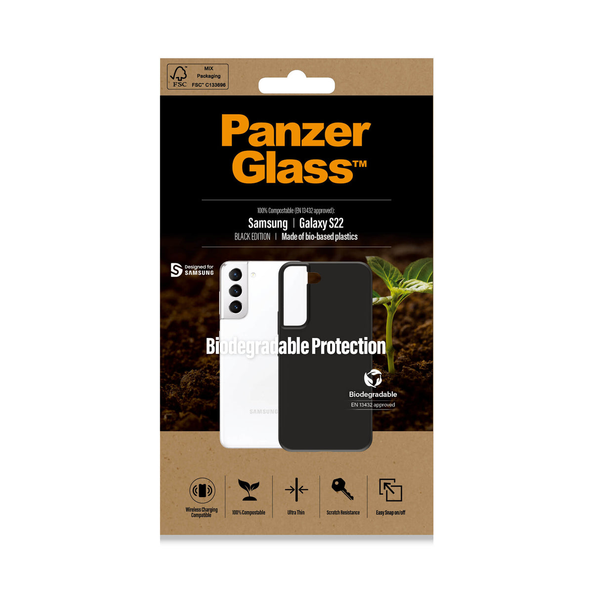 PanzerGlass ® Biodegradable Case for Galaxy S22 in Black