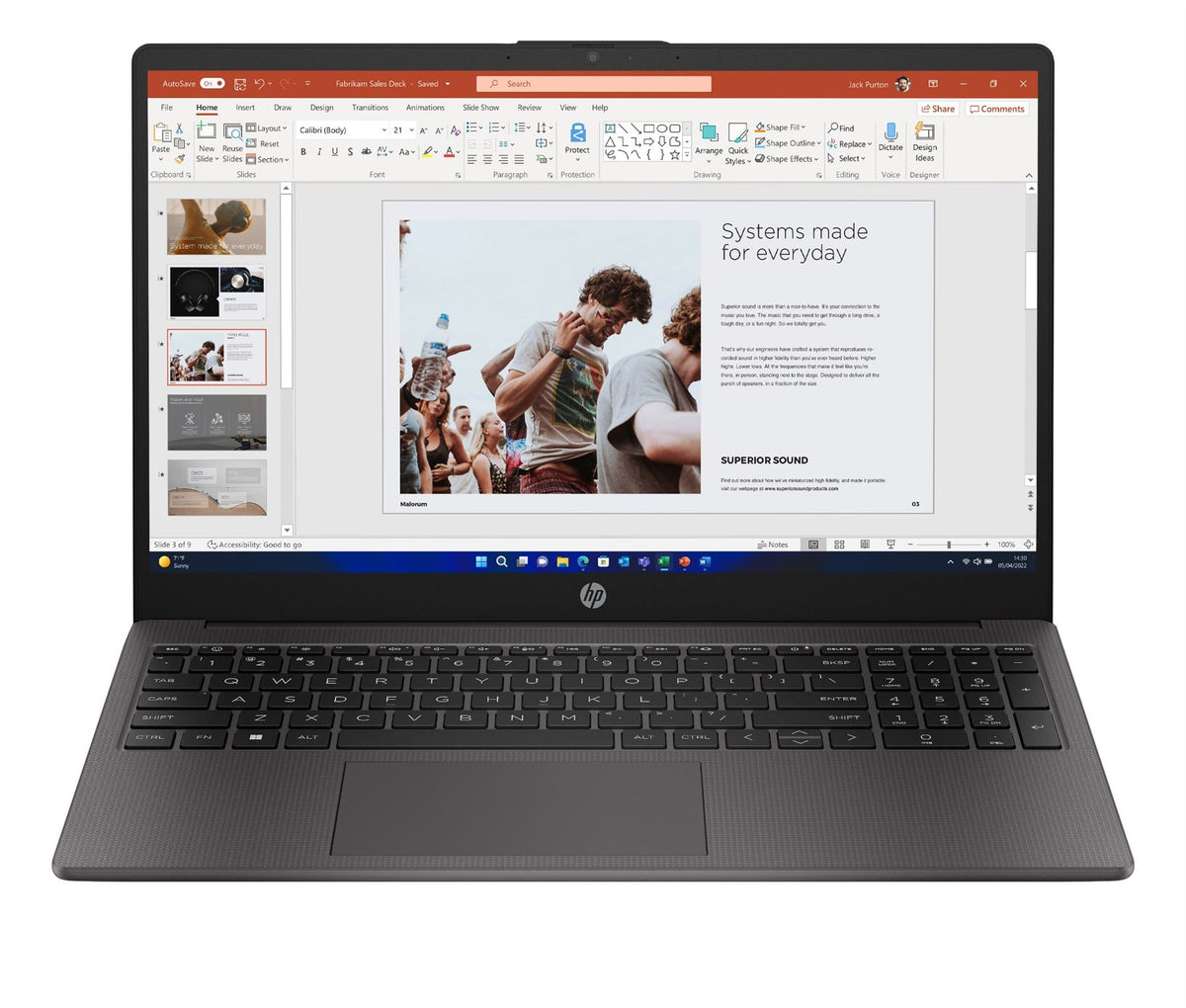 HP 255 G10 AMD Ryzen� 5 7530U Laptop 39.6 cm (15.6") Full HD 8 GB DDR4-SDRAM 512 GB SSD Wi-Fi 6 (802.11ax) Windows 11 Home Silver