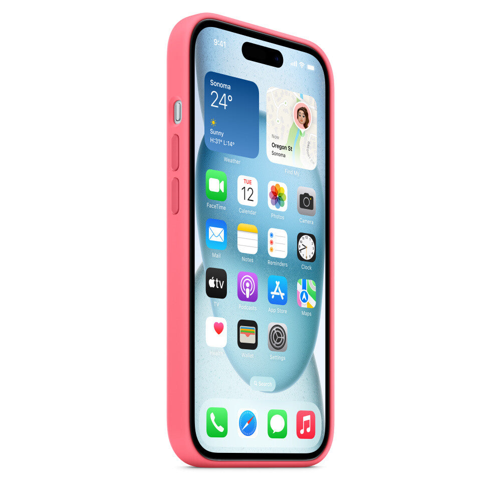 Apple MWN93ZM/A - Silicone Case with MagSafe for iPhone 15 in Pink