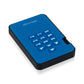 iStorage diskAshur2 - Secure Encrypted External hard drive in Blue - 2 TB