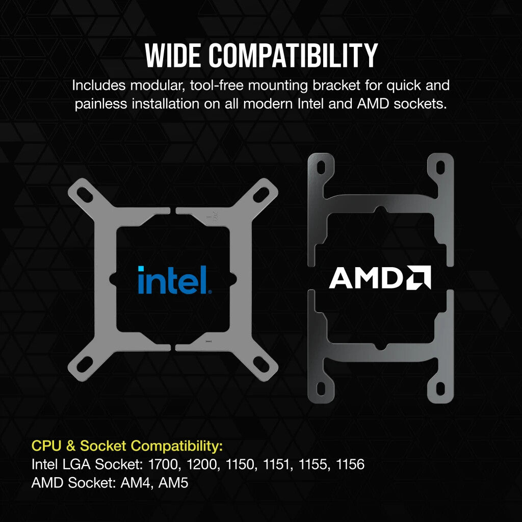Corsair iCUE LINK H100i RGB - Liquid Processor Cooling Kit in Black - 240mm
