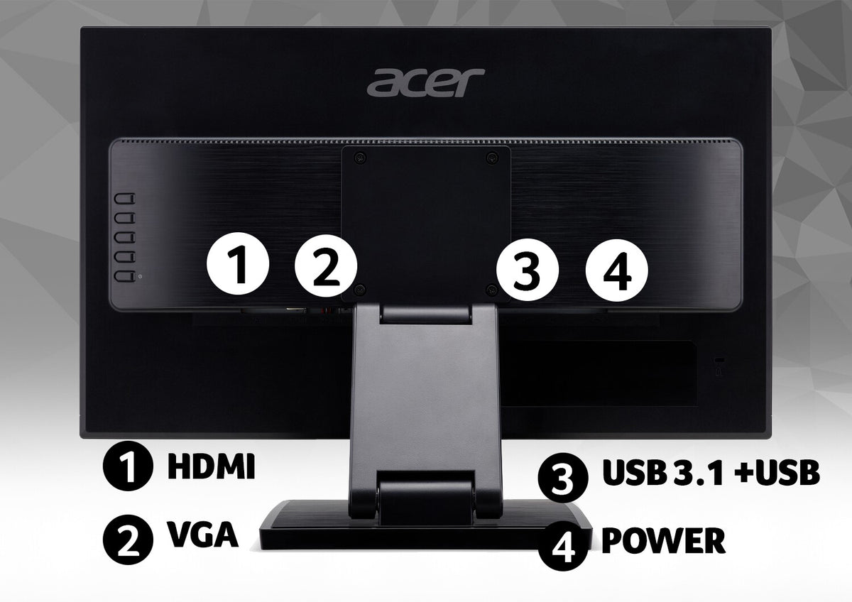 Acer UT1 UT241Y - 60.5 cm (23.8") - 1920 x 1080 pixels FHD LED Touchscreen Monitor