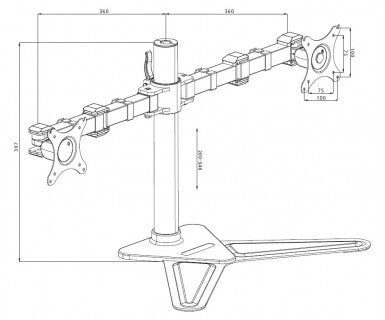 iiyama DS1002D-B1 - Desk Monitor Stand for 25.4 cm (10") to 76.2 cm (30")