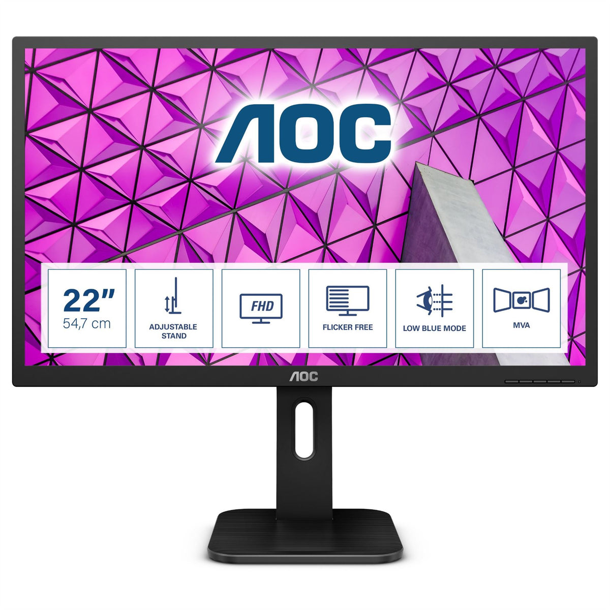 AOC P1 22P1 Computer Monitor 54.6 cm (21.5") 1920 x 1080 pixels Full HD LED Black