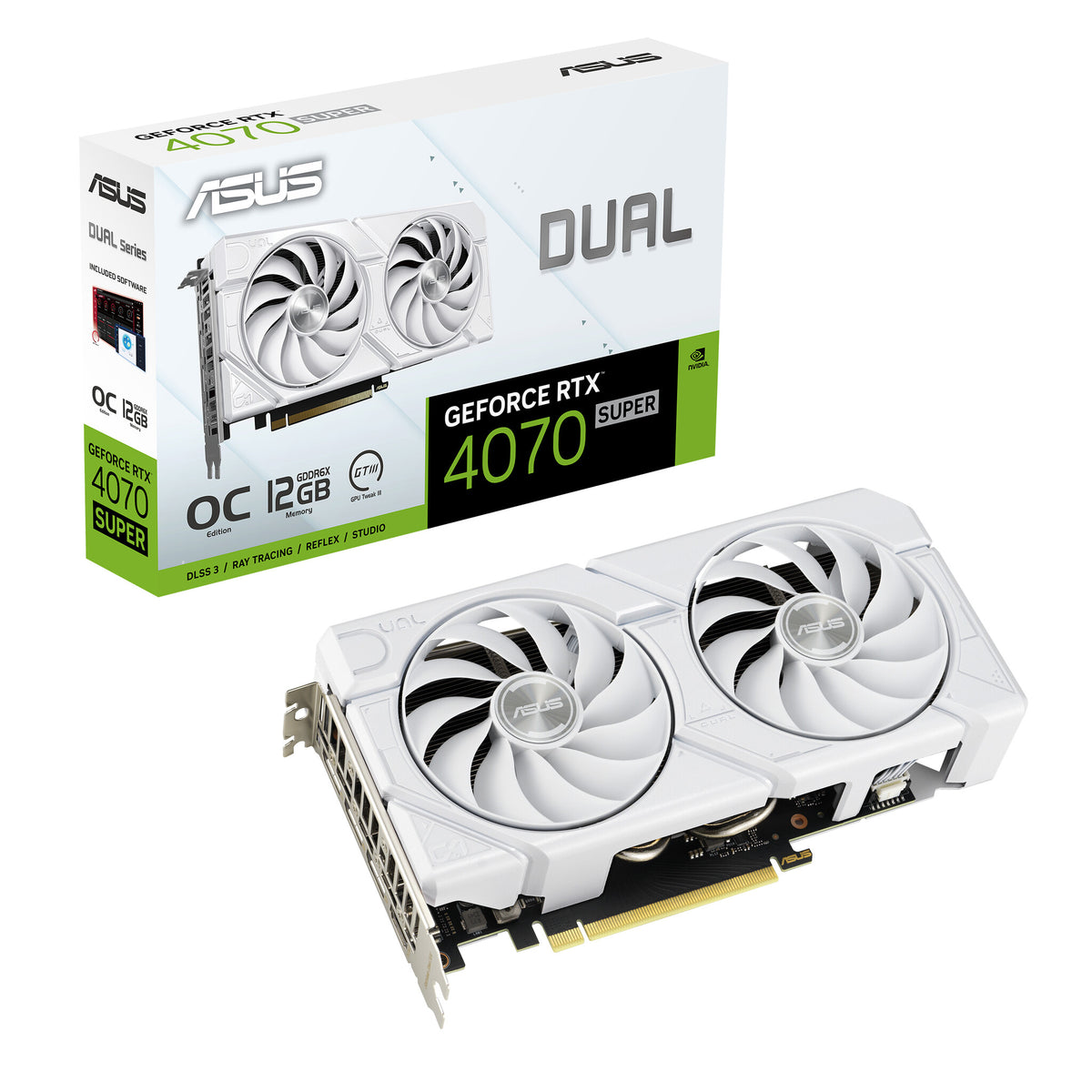 ASUS Dual 12G EVO WHITE - NVIDIA 12 GB GDDR6X - GeForce RTX 4070 SUPER graphics card