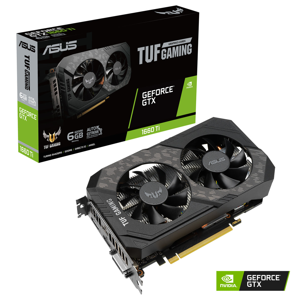 ASUS TUF GAMING EVO OC - NVIDIA 6 GB GDDR6 GeForce GTX 1660 Ti graphics card