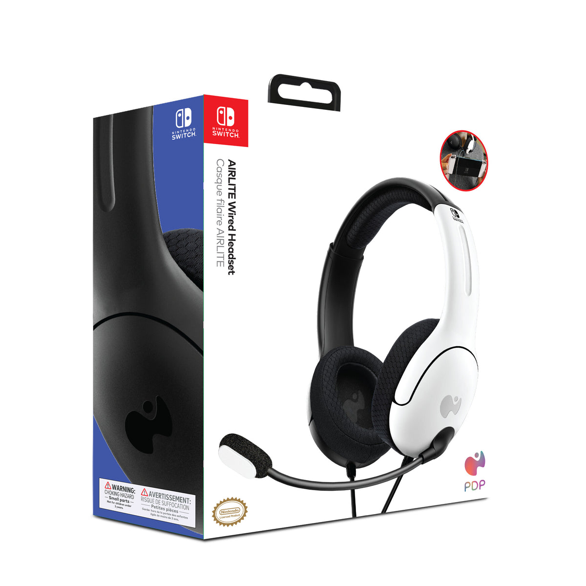 PDP LVL40 - AIRLITE Wired Gaming Headset in Black / White for Nintendo Switch