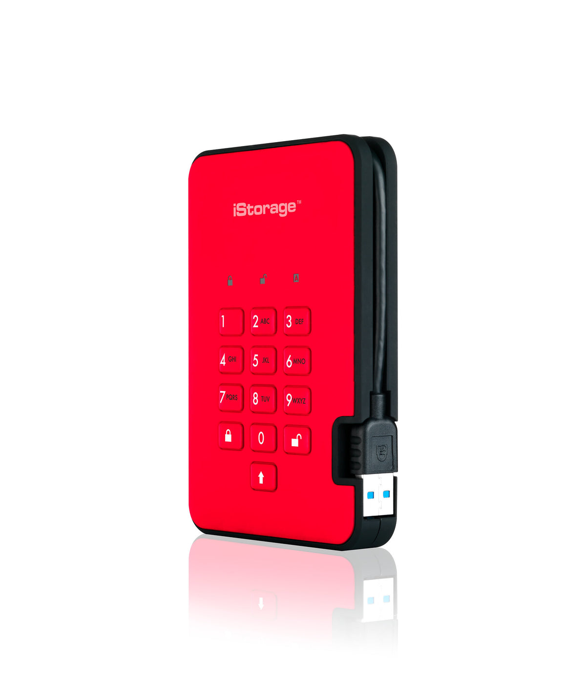 iStorage diskAshur2 - Secure Encrypted External hard drive in Red - 500 GB