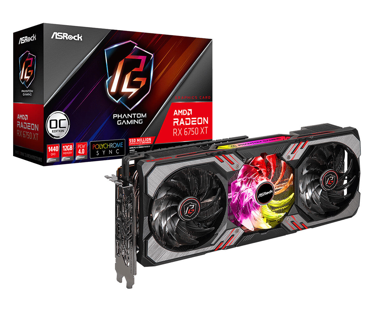 Asrock Phantom Gaming - AMD 12 GB GDDR6 RX 6750 XT graphics card