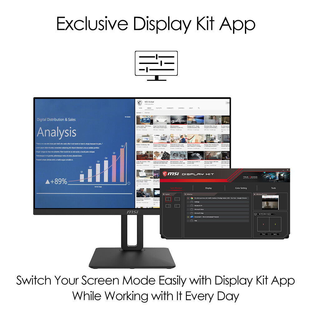 MSI Pro MP242P - 60.5 cm (23.8") - 1920 x 1080 pixels FHD Monitor