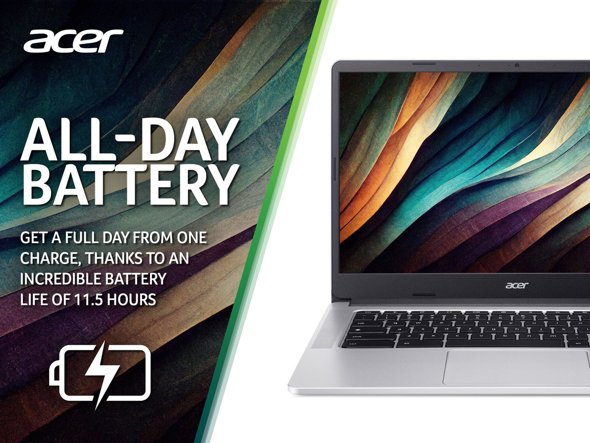 Acer Chromebook 314 - 35.6 cm (14") - Touchscreen - Intel® Pentium® Silver - 8 GB LPDDR4x-SDRAM - 128 GB SSD - Wi-Fi 5 - ChromeOS - Silver