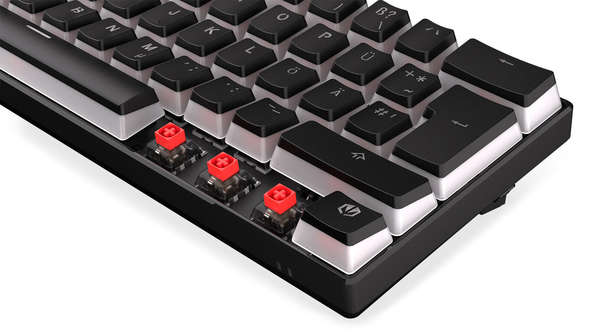 ENDORFY Thock Compact - USB Wired + RF Wireless RGB Mechanical Keyboard in Black (QWERTZ German)