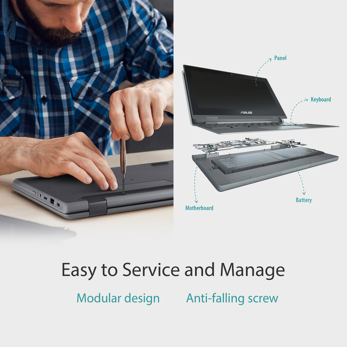 ASUS Chromebook Flip CR1 - 29.5 cm (11.6") - Touchscreen - Intel® Celeron® N4500 - 4 GB LPDDR4x-SDRAM - 64 GB eMMC - Wi-Fi 6 - ChromeOS - Grey