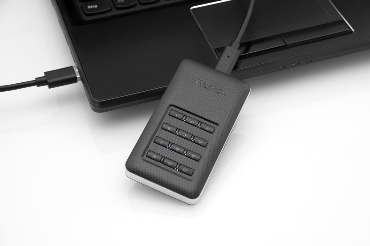 Verbatim Store 'n' Go Portable SSD with Keypad Access in Black / Silver - 256 GB