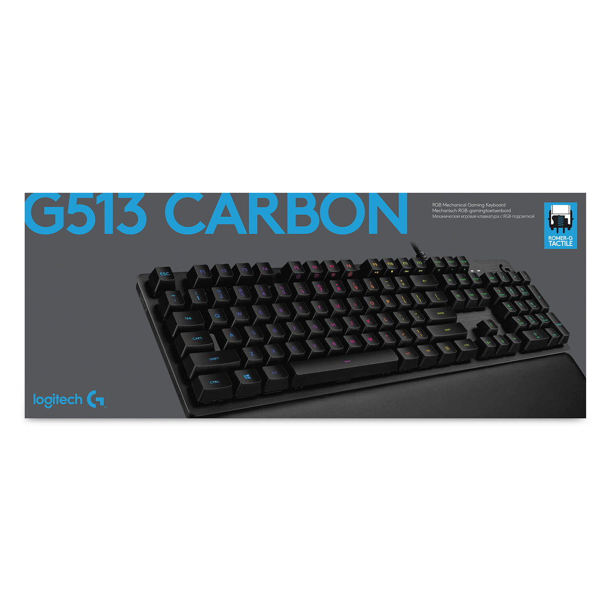 Logitech G - G513 CARBON LIGHTSYNC RGB - USB Wired RGB Mechanical Gaming Keyboard in Carbon (AZERTY French)