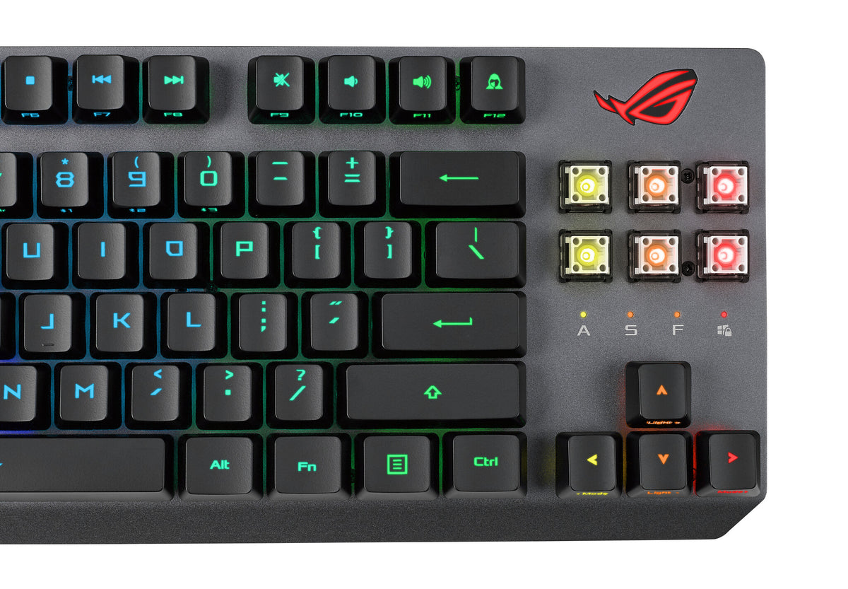 ASUS ROG Strix Scope RX TKL - USB Wired + RF Wireless + Bluetooth RGB Mechanical Keyboard in Black (QWERTY UK)