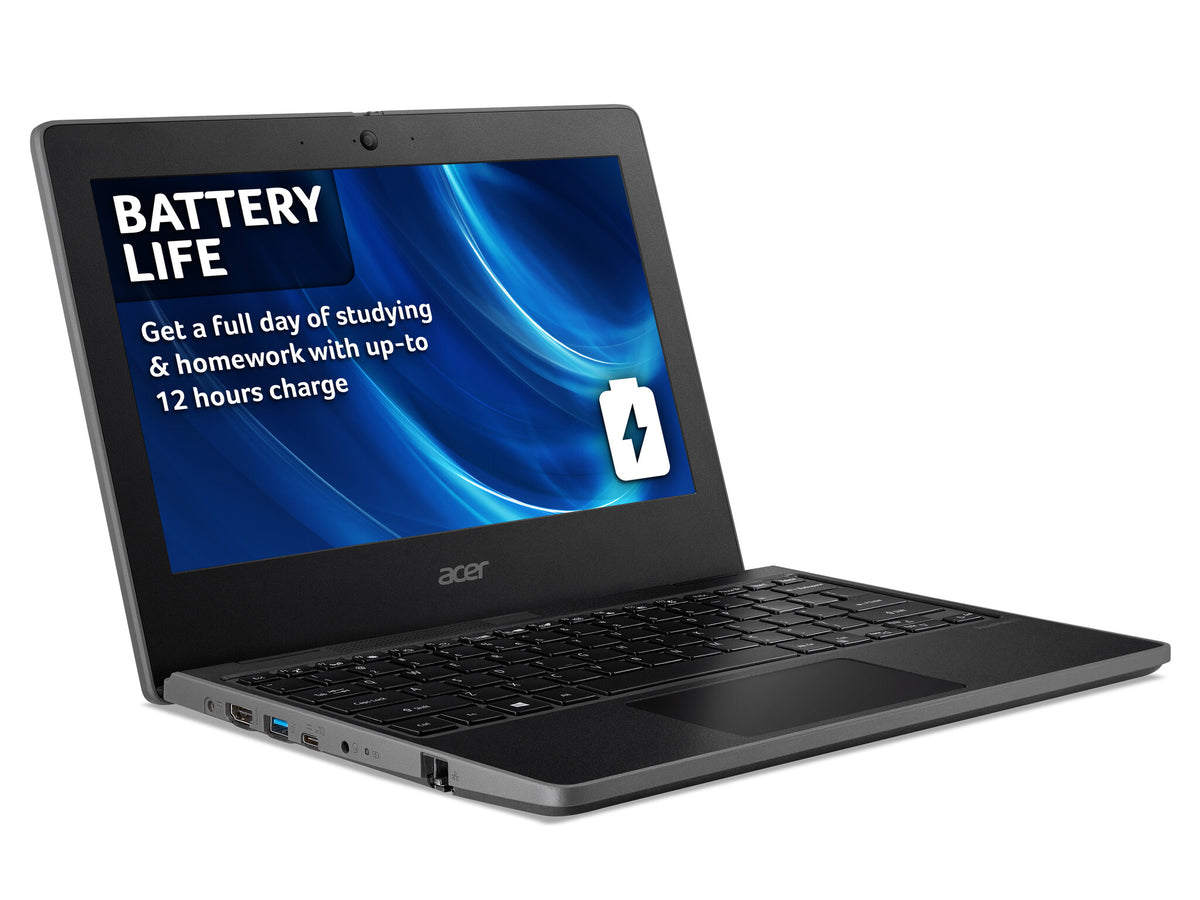Acer TravelMate B311-32 Laptop - 29.5 cm (11.6") - Intel® Celeron® N5100 - 4 GB RAM - 128GB eMMC - Wi-Fi 6 - Windows 11 Pro Education - Black