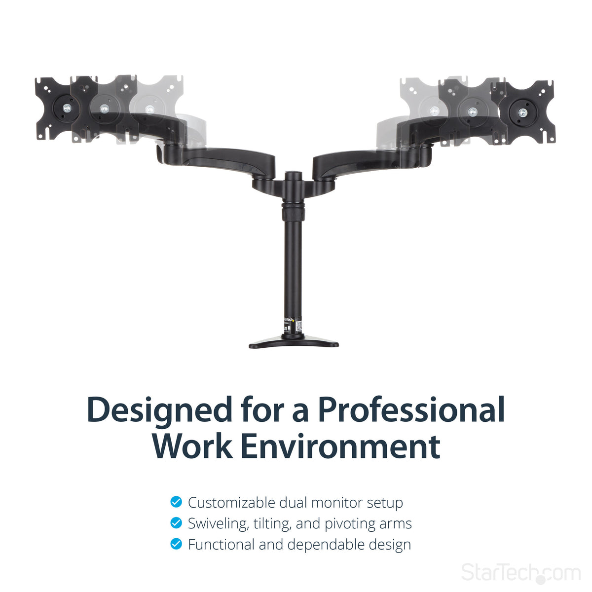 StarTech.com ARMDUAL - Desk monitor mount for 30.5 cm (12") to 61 cm (24")