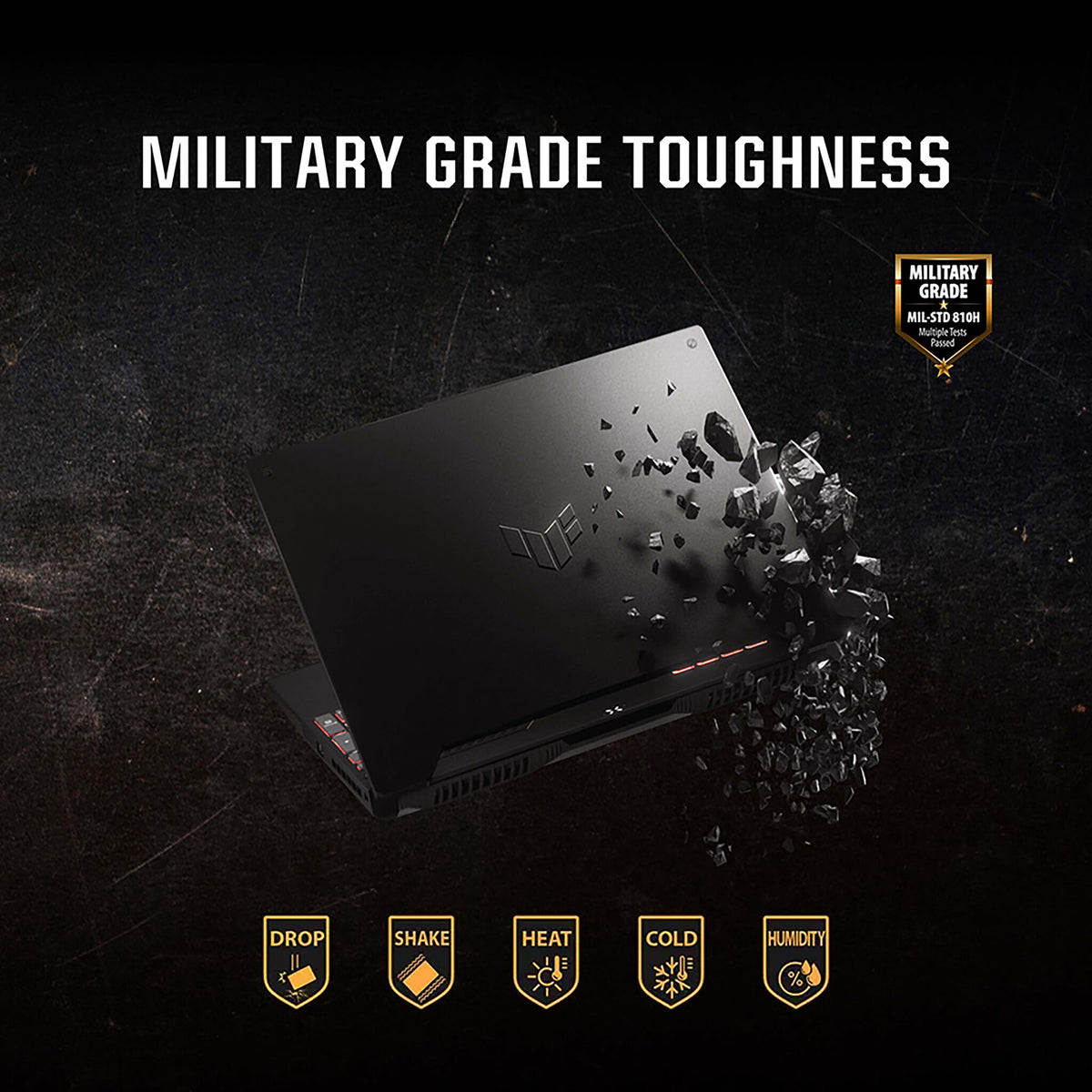 ASUS TUF Gaming A15 Laptop - 39.6 cm (15.6") - AMD Ryzen™ 5 7535HS - 16 GB DDR5-SDRAM - 512 GB SSD - NVIDIA GeForce RTX 4050 - Wi-Fi 6 - Windows 11 Home - Grey