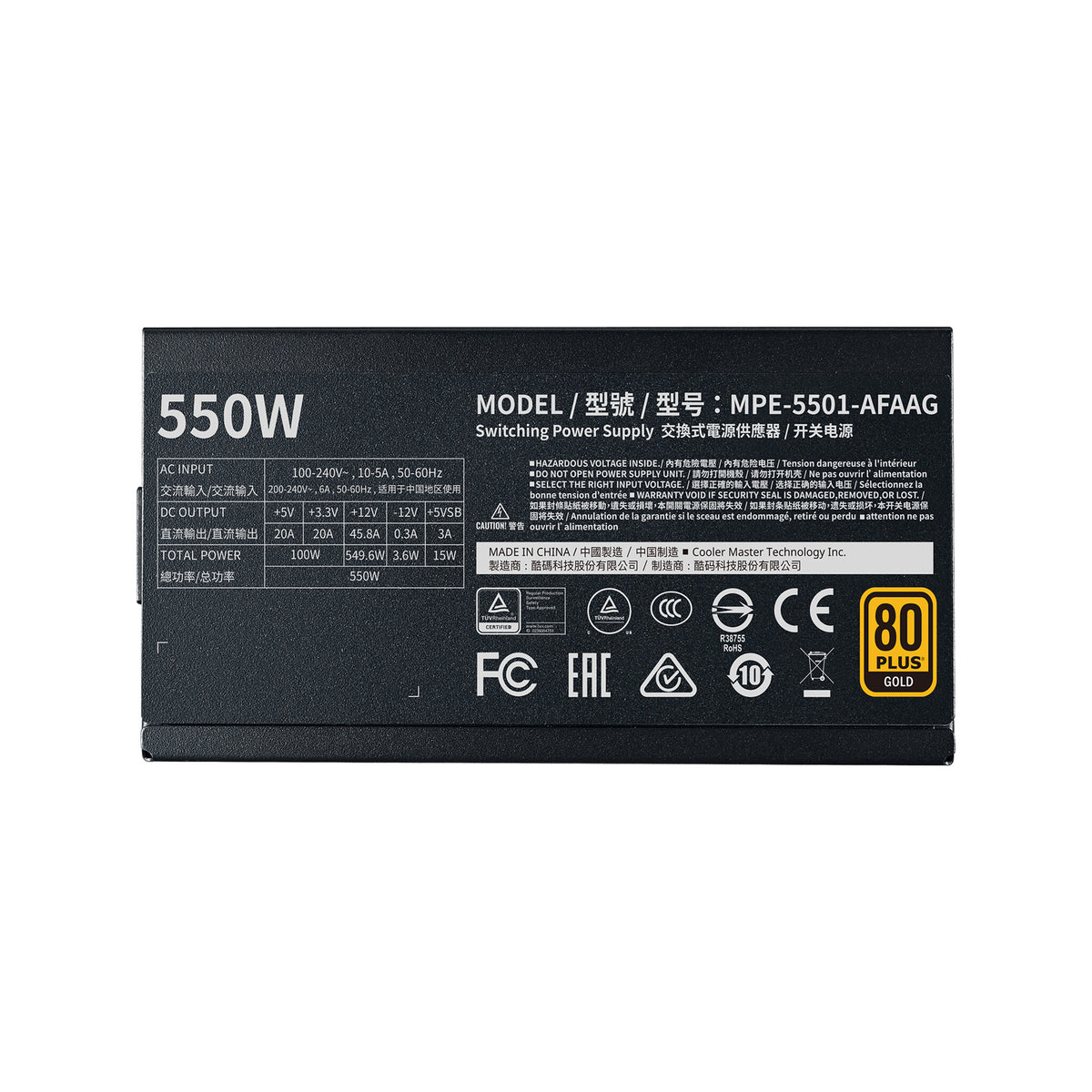 Cooler Master MWE V2 - 550W 80+ Gold Fully Modular Power Supply Unit