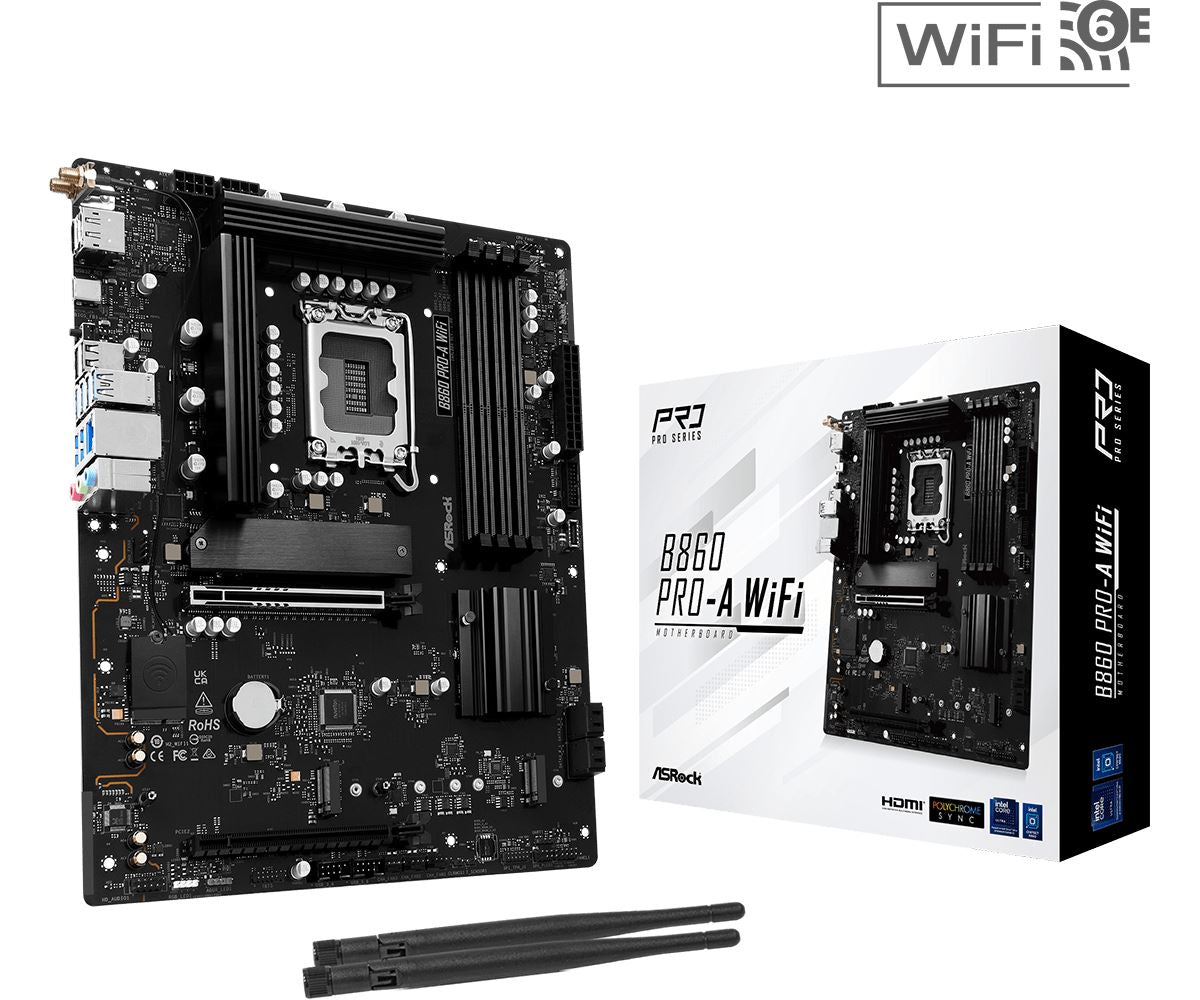 Asrock B860 Pro-A WiFi ATX motherboard - Intel B860 LGA 1851