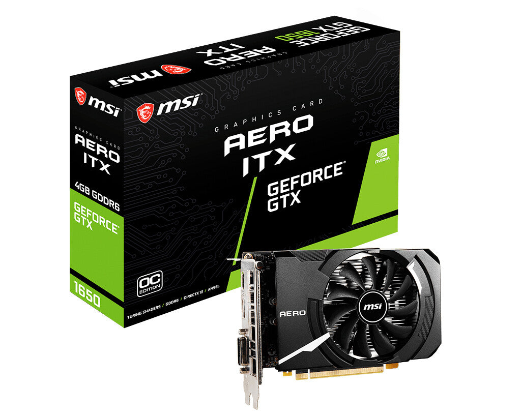 MSI AERO ITX D6 OC - NVIDIA 4 GB GDDR6 GeForce GTX 1650 graphics card