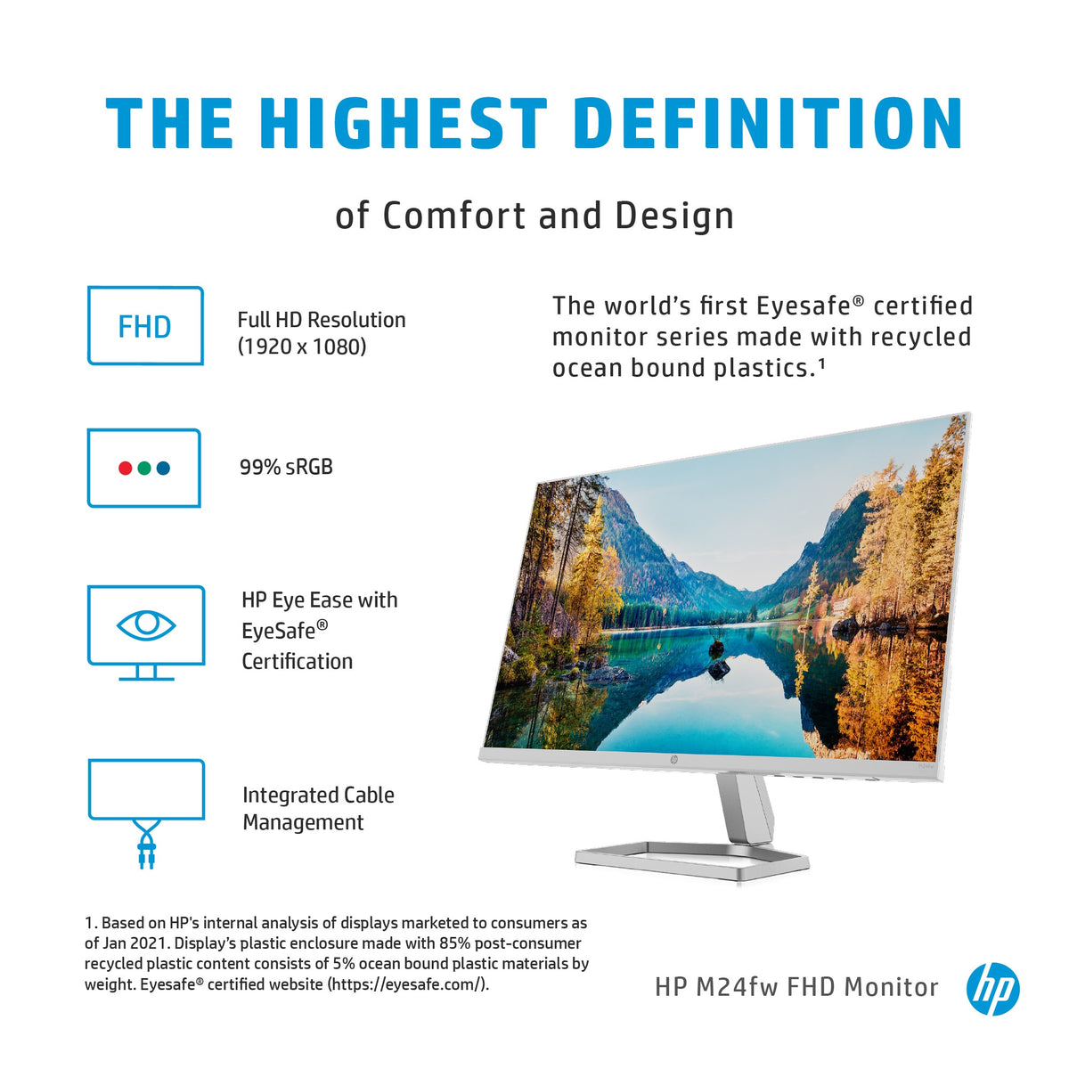 HP M24FW - 60.5 cm (23.8") - 1920 x 1080 pixels Full HD LED Monitor