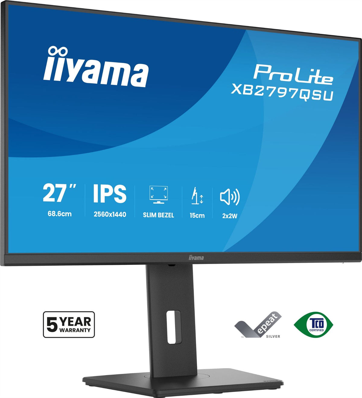 iiyama ProLite XB2797QSU-B1 computer monitor 68.6 cm (27") 2560 x 1440 pixels Quad HD LED Black