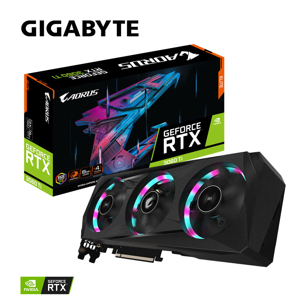 GIGABYTE AORUS ELITE (rev. 2.0) - NVIDIA 8 GB GDDR6 GeForce RTX 3060 Ti graphics card