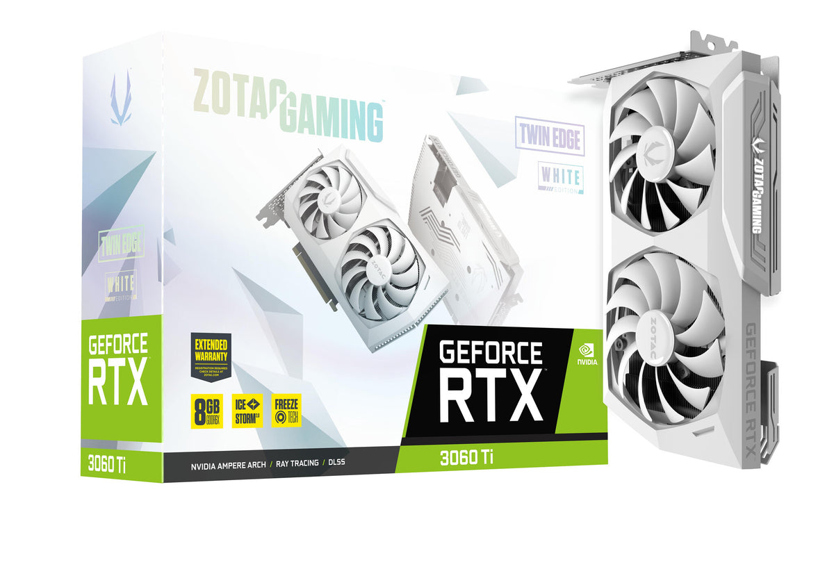 Zotac GAMING Twin Edge "White Edition" - NVIDIA 8 GB GDDR6X GeForce RTX 3060 Ti graphics card