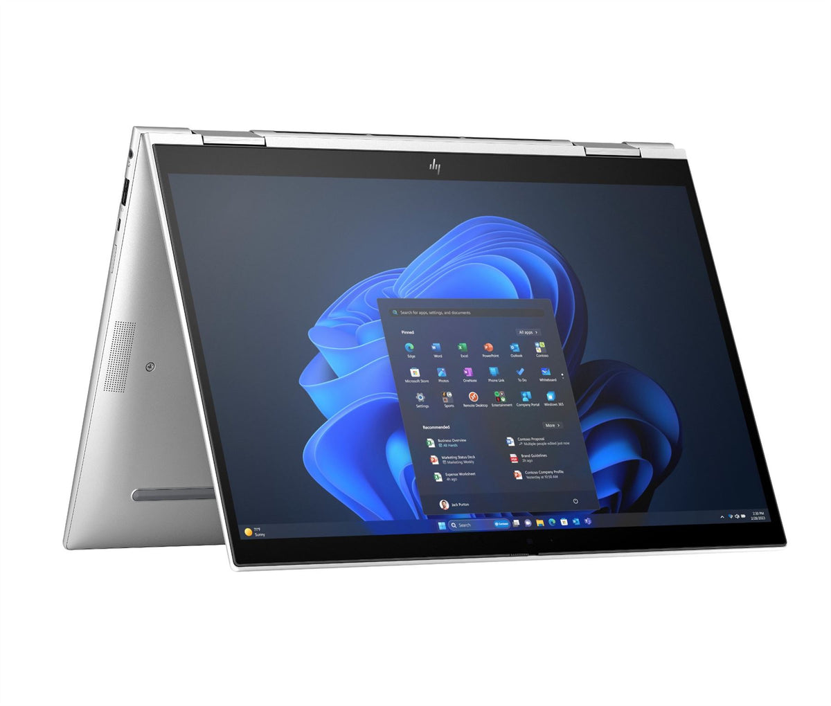 HP Elite x360 830 G11 Intel Core Ultra 5 125U Hybrid (2-in-1) 33.8 cm (13.3") Touchscreen WUXGA 16 GB LPDDR5x-SDRAM 512 GB SSD Wi-Fi 6E (802.11ax) Windows 11 Pro AI PC Silver