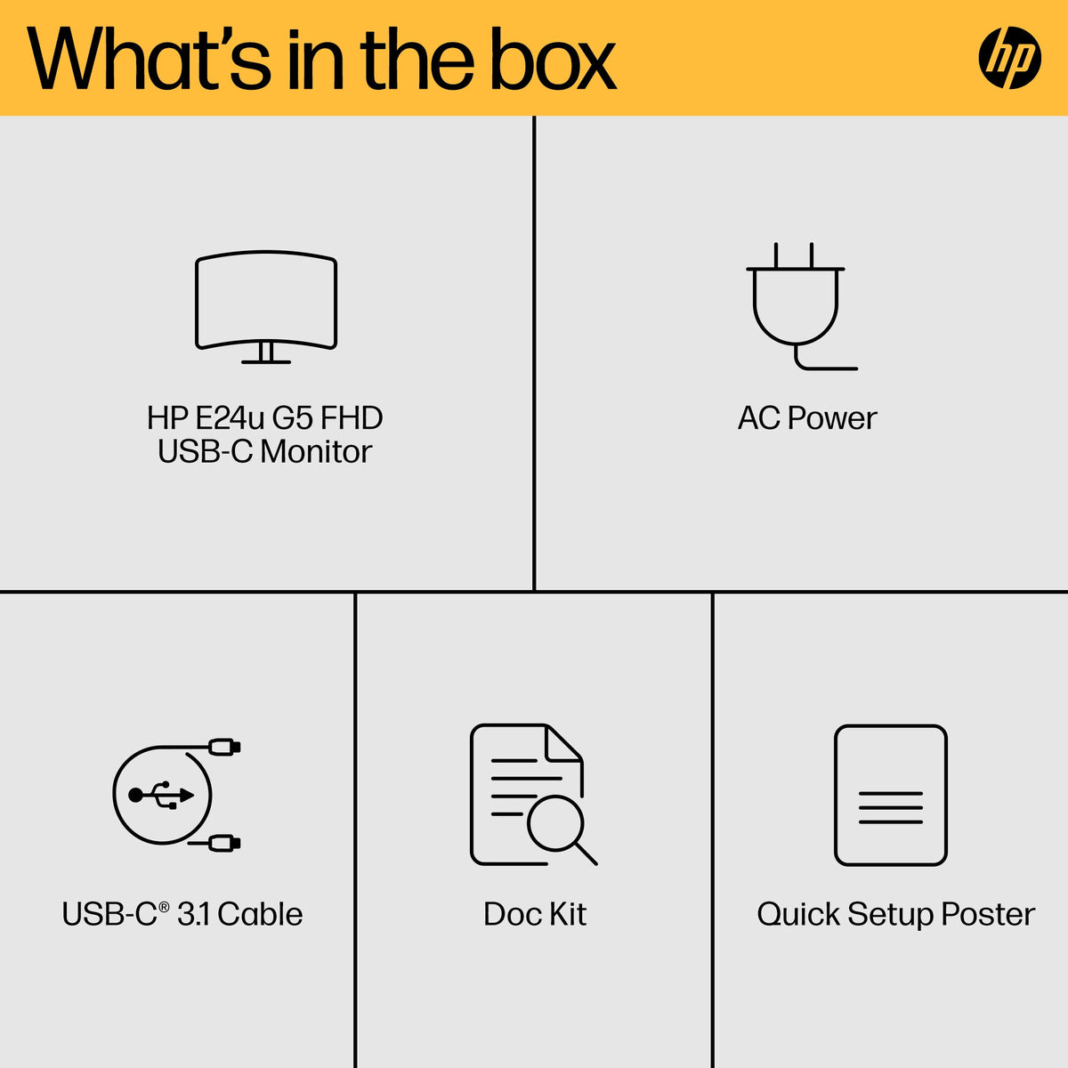 HP E24U G5 - 60.5 cm (23.8") - 1920 x 1080 pixels Full HD LCD Monitor