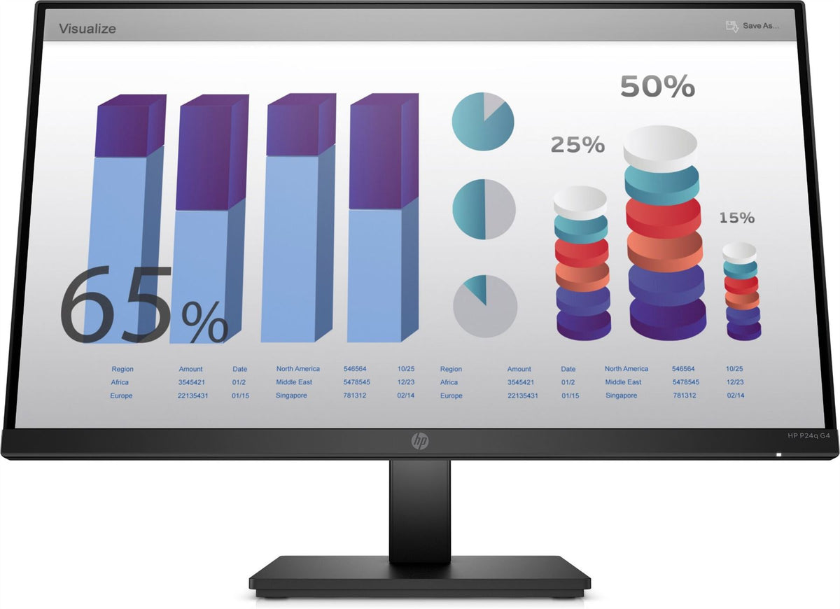 HP P24q G4 60.5 cm (23.8") 2560 x 1440 pixels Quad HD LED Black Monitor